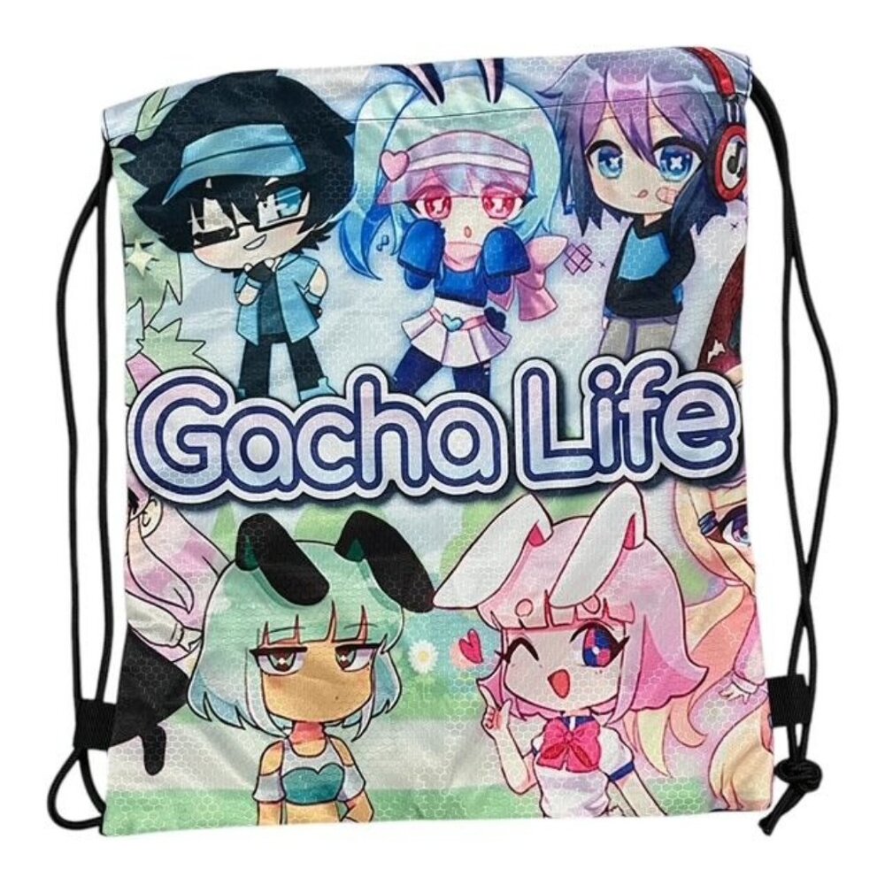 Gacha Life Unisex Drawstring Bag – 3D Print Lightweight Daypack/Gym Bag, 16.5" x